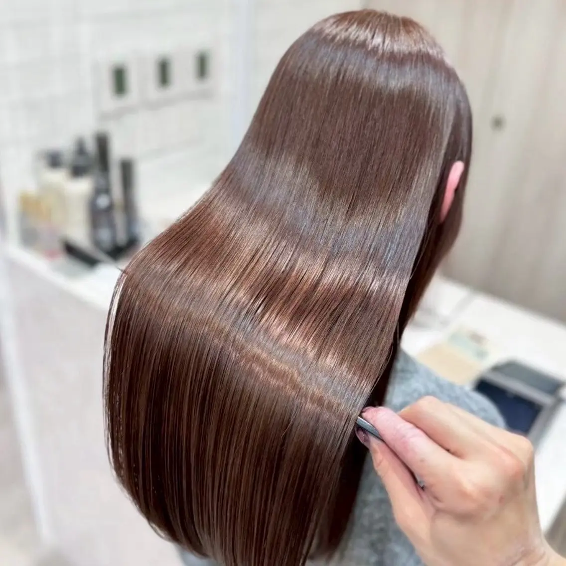 ロング パーマ ストレートパーマ 縮毛矯正 髪質改善/ ハイトーン 中野亘稀のヘアスタイル