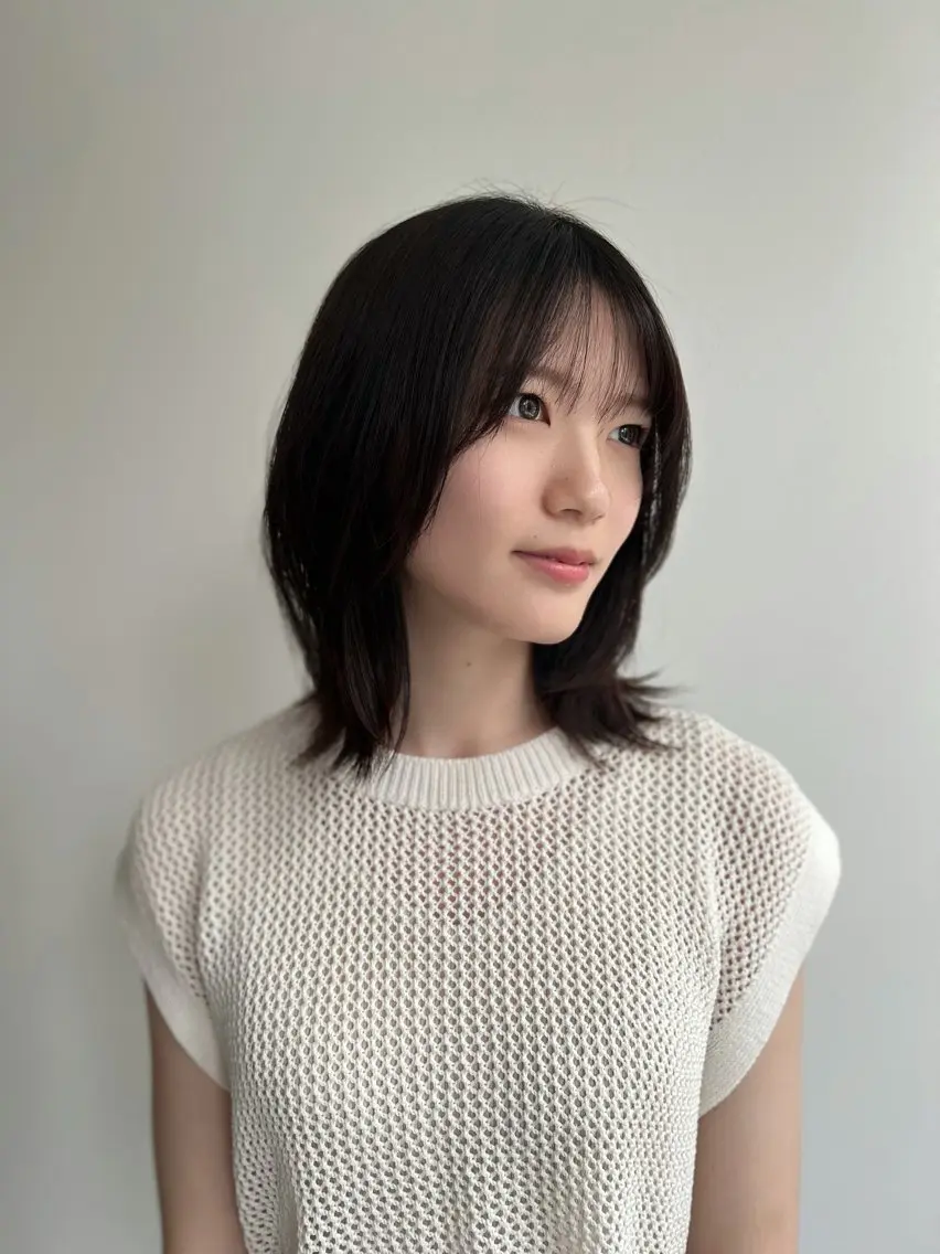 ミディアム カット 縮毛矯正 トリートメント 艶髪/髪質改善 【熊野隼人】のヘアスタイル