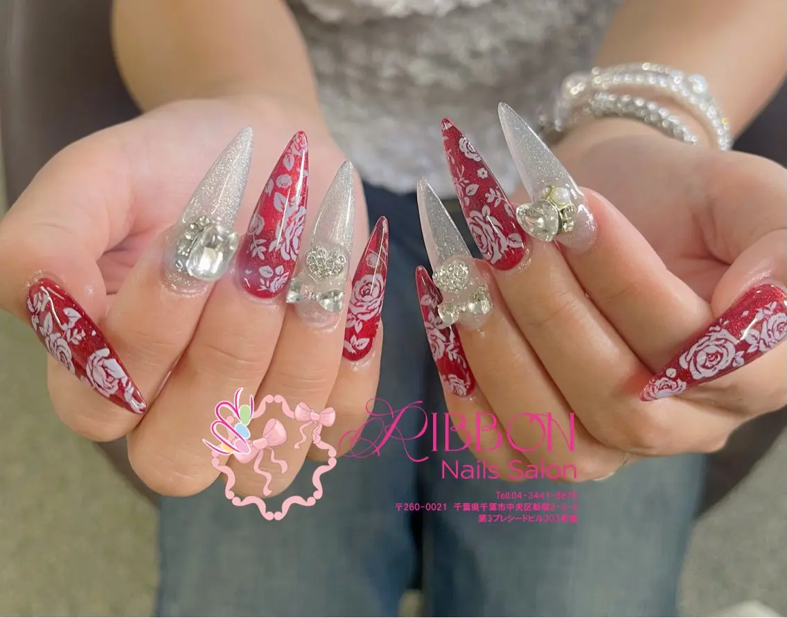 ネイル フットネイル フレンチネイル ジェルネイル マグネットネイル 持ち込み ハンドネイル Ribbonnail salonのネイルデザイン