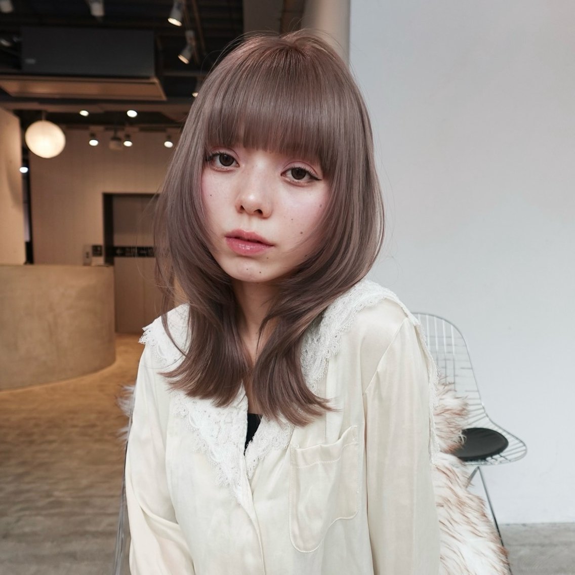 ミディアム レイヤーカット レイヤー特化/ボブ /ハイトーン【あい】のヘアスタイル