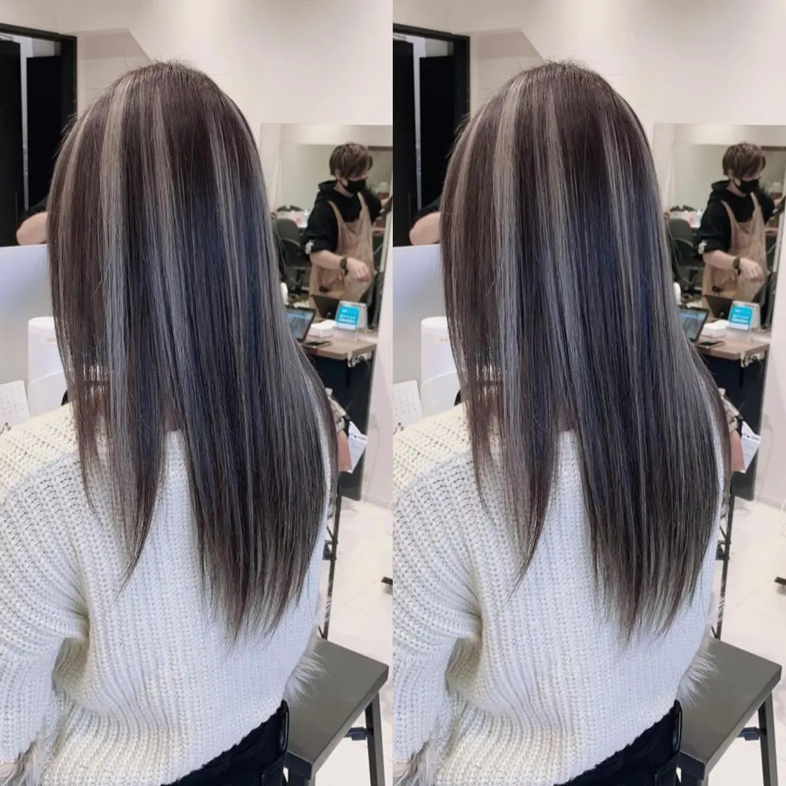 ロング カラー ブリーチ ケアブリーチ ハイライトカラー ハイライト 髪質改善 ヘアカラー 福西 洋斗のヘアスタイル