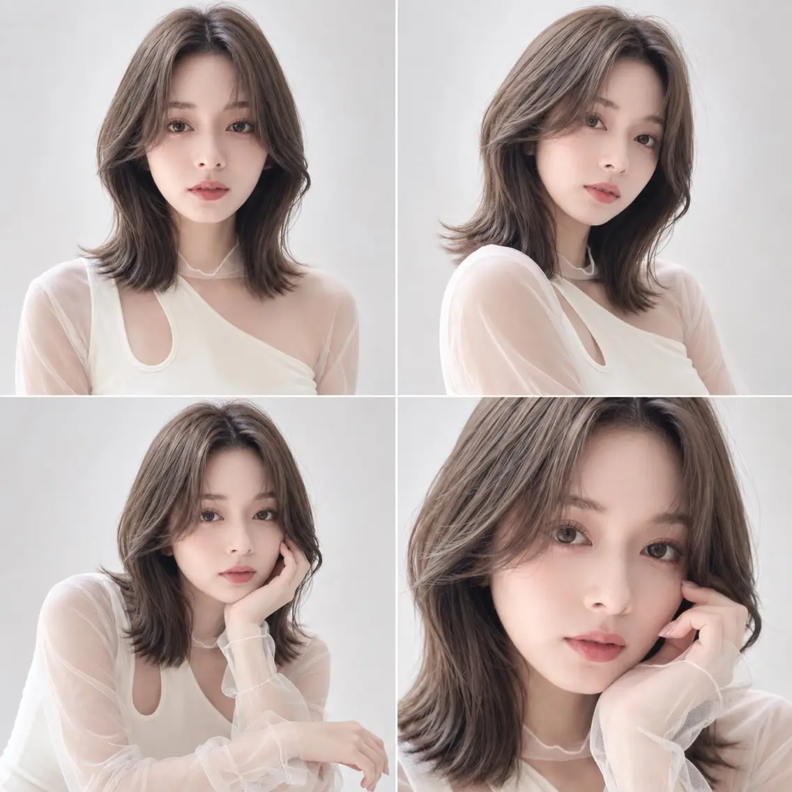 ミディアム カラー カット ヘアカラー トリートメント 🦋韓国風レイヤー/ 艶髪矯正🦋凛太郎のヘアスタイル