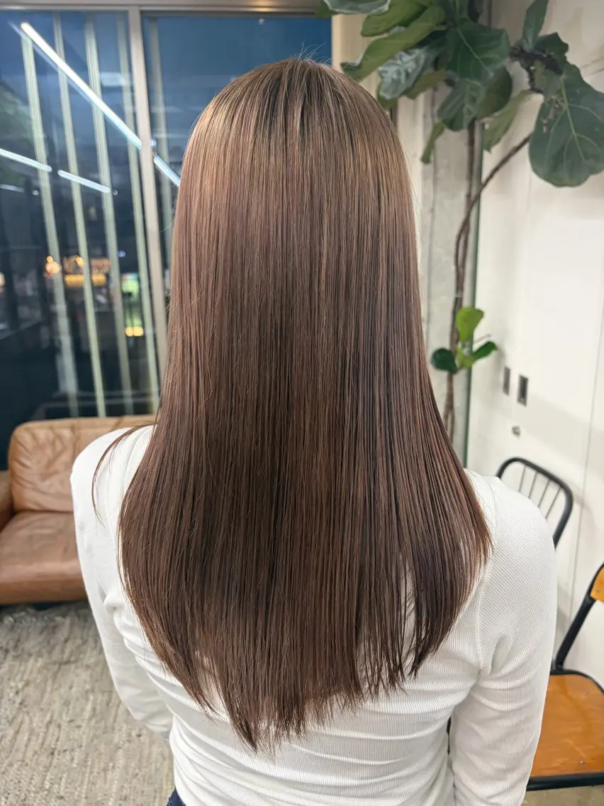 ロング ヘアカラー しの/酸性ストレート /カラーのヘアスタイル