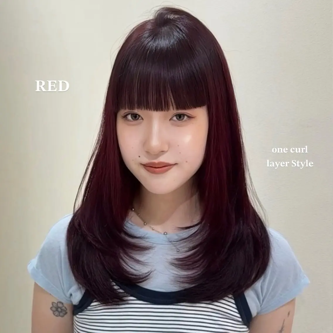 ミディアム カラー カット ワンカールで決まるレ イヤー/角岡泉希🩶のヘアスタイル