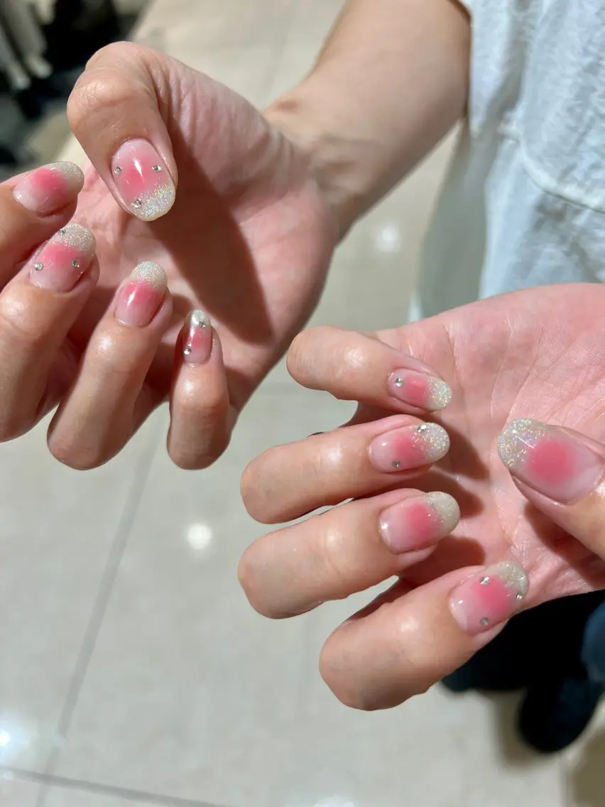 ネイル チークネイル ワンホンネイル 【池袋】nuts nail　なつみのネイルデザイン