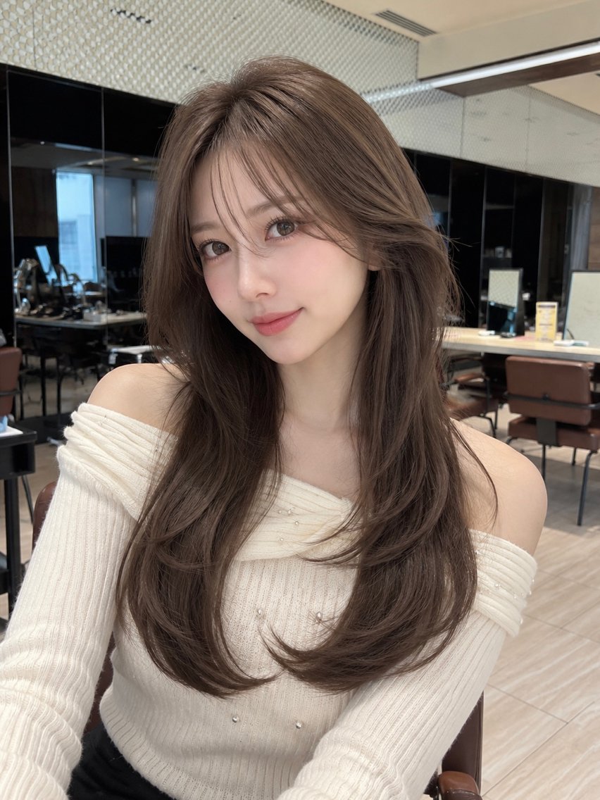 ロング カラー カット ヘアカラー トリートメント 🎀韓国ヘア🎀 高橋 凜羽のヘアスタイル