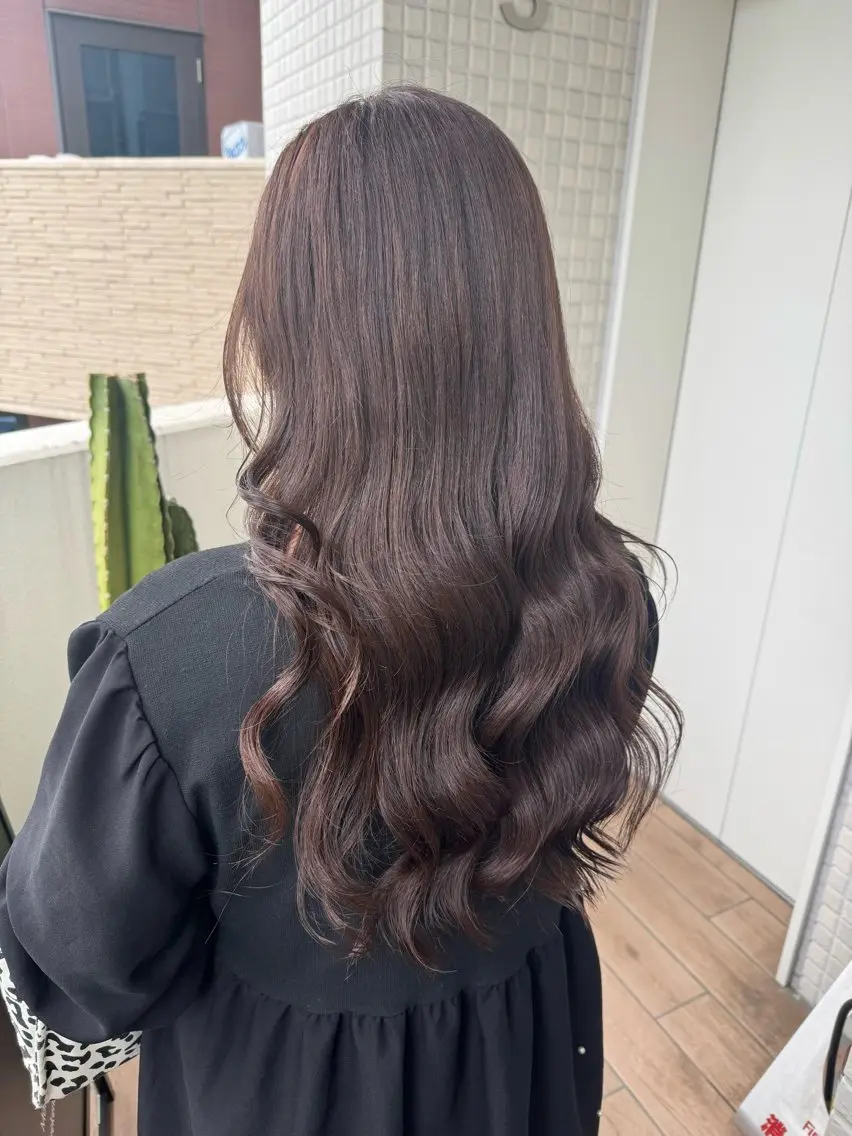 ロング カラー ベージュカラー ブラウンカラー カット ヘアカラー 縮毛矯正/エクステ /艶カラー/ひふみのヘアスタイル