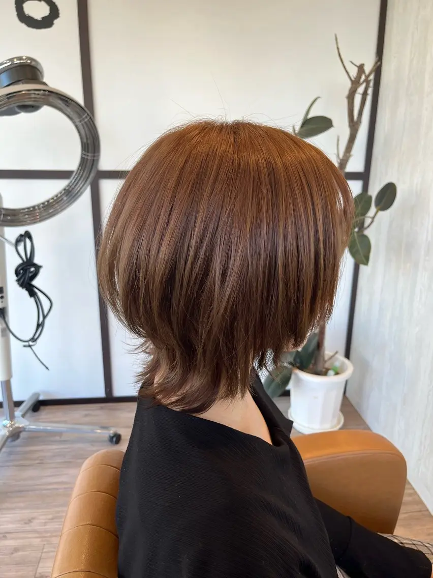 ミディアム カラー ベージュカラー 透明感カラー ウルフカット カット ヘアカラー ブリーチなしWカラー レイヤー/Rickyのヘアスタイル