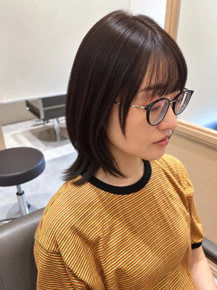 ミディアム カラー ブリーチ ケアブリーチ ケアカラー くびれヘア ヘアカラー 久木原 ゆりのヘアスタイル