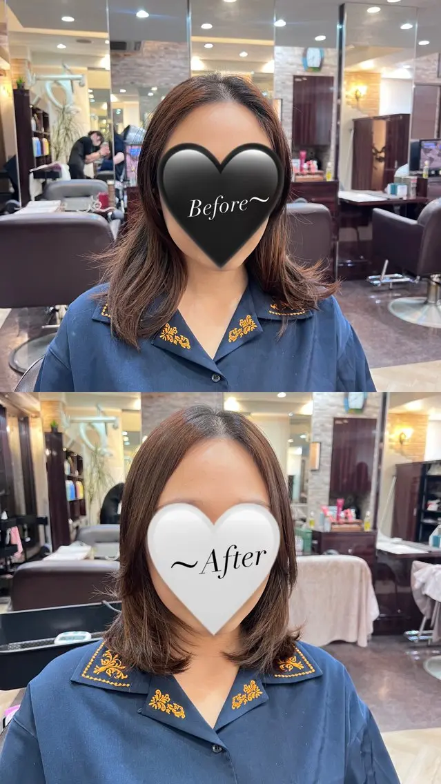 ミディアム 顔周りカット 韓国風ヘア レイヤーカット パーマご相談ください 楓(かえで)🦋のヘアスタイル