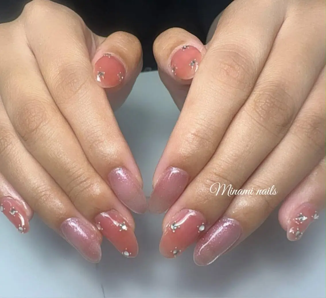 ネイル アートネイル ガーリー キラキラネイル 韓国ネイル マグネットネイル ハンドネイル Minami Nailsのネイルデザイン