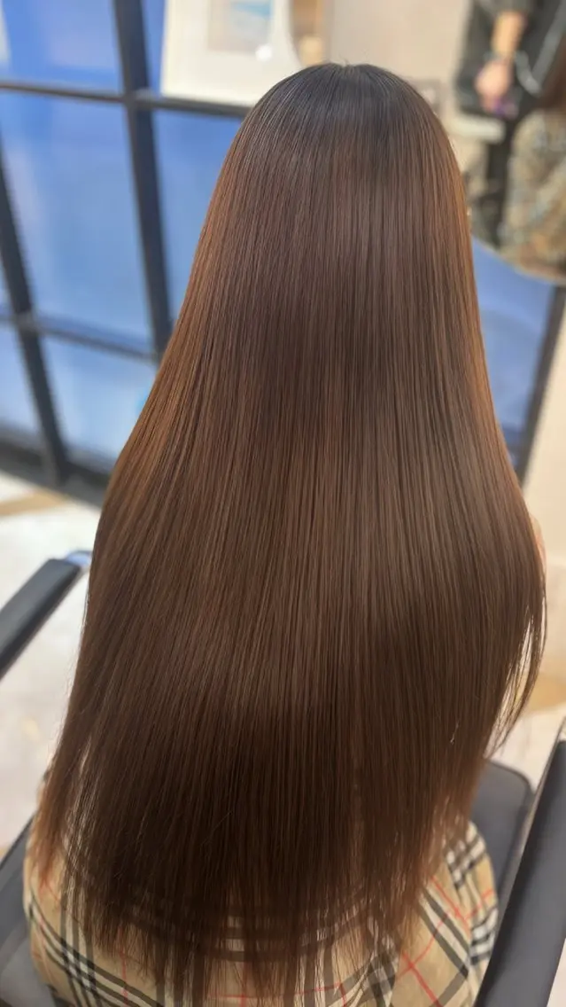 ロング 縮毛矯正 酸性ストレート 縮毛矯正 トリートメント 🖤みらい🖤 カットモデル様募集中のヘアスタイル
