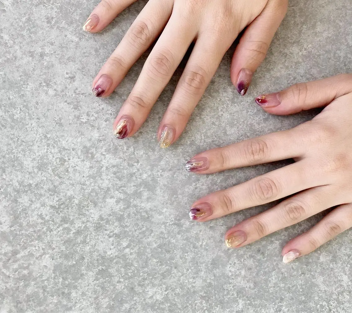 ネイル アートネイル 長さ出し ジェルネイル マットネイル ミラーネイル ハンドネイル nail salon Soeurのネイルデザイン