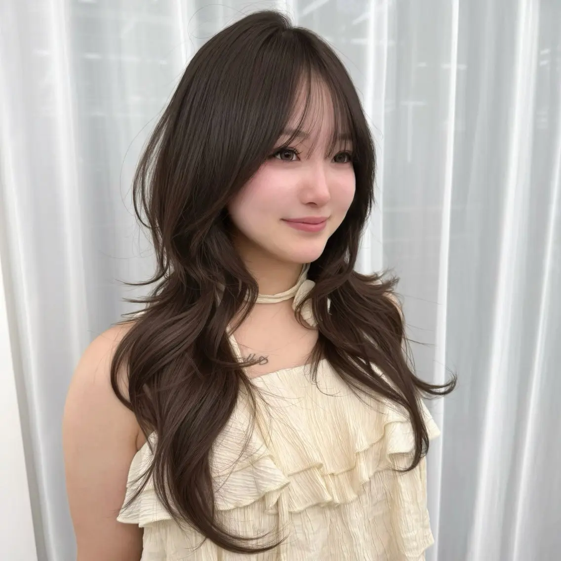 ロング カラー 透明感カラー 韓国風ヘア レイヤーカット 似合わせカット カット ヘアカラー トリートメント 韓国レイヤー× 顔まわり🕊️テルのヘアスタイル