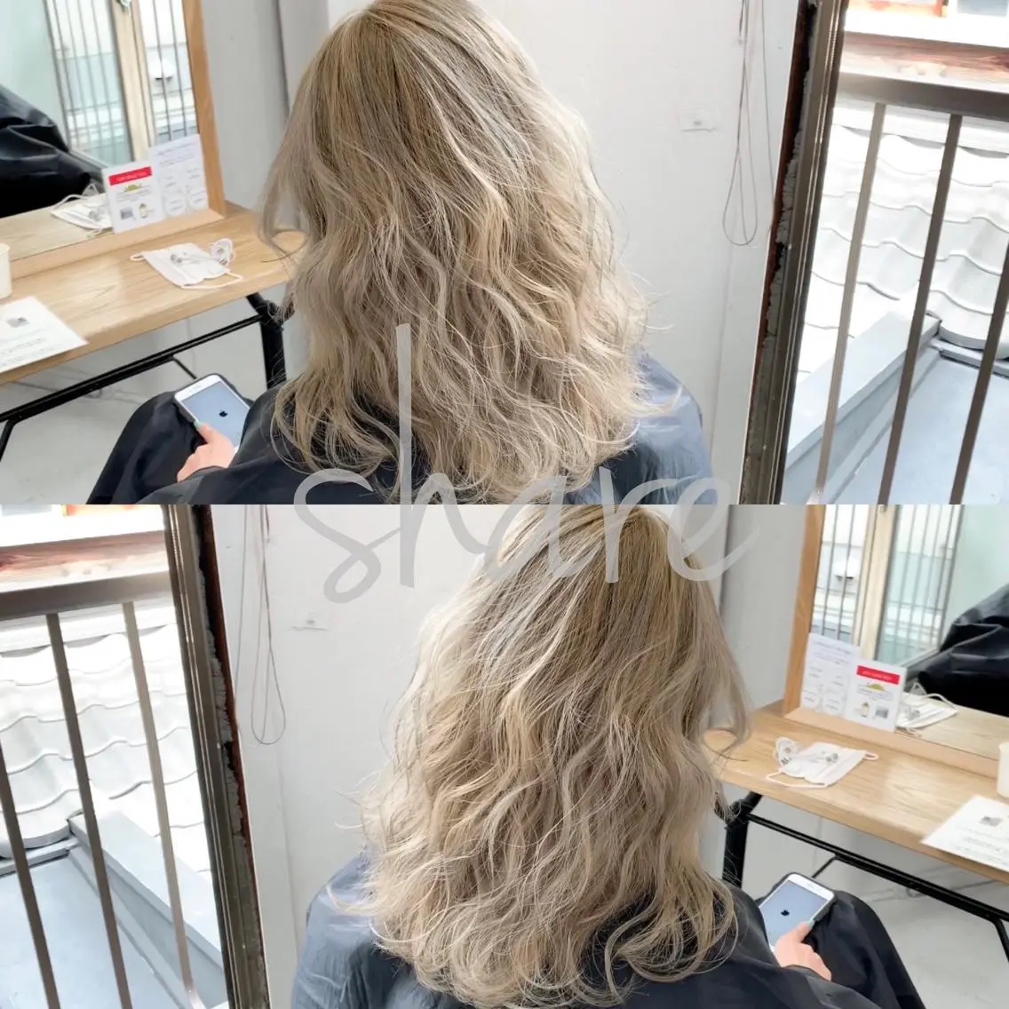 ミディアム カラー ヘアアレンジ ネイル マツエク・マツパ ブロンド ブリーチ特化 / share 元太のヘアスタイル