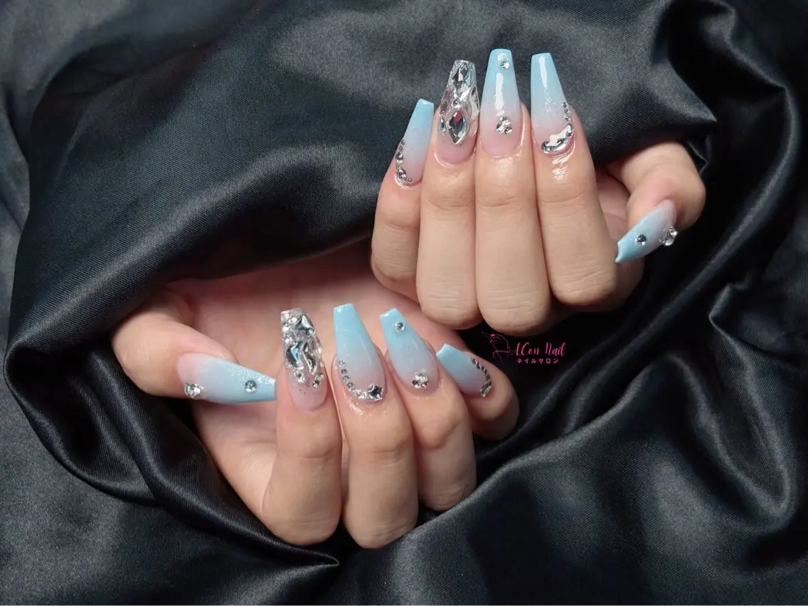 ネイル 桜ネイル 長さ出し フラワーネイル フレンチネイル ジェルネイル ハンドネイル ACon NailSalonのネイルデザイン