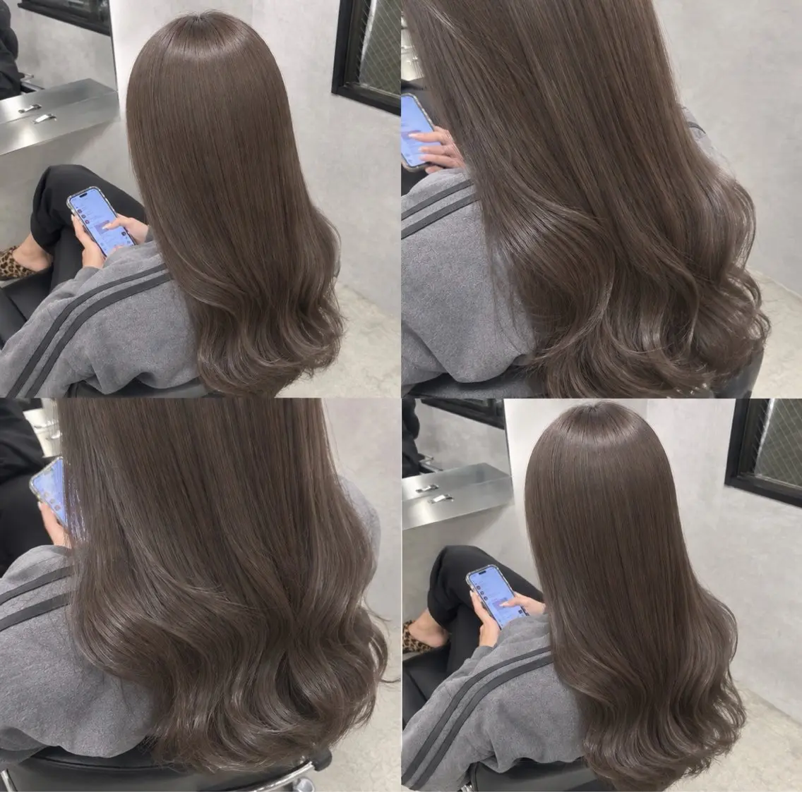 セミロング カラー 透明感カラー ヘアカラー 中山寧々／艶カラー／ ブリーチカラーのヘアスタイル