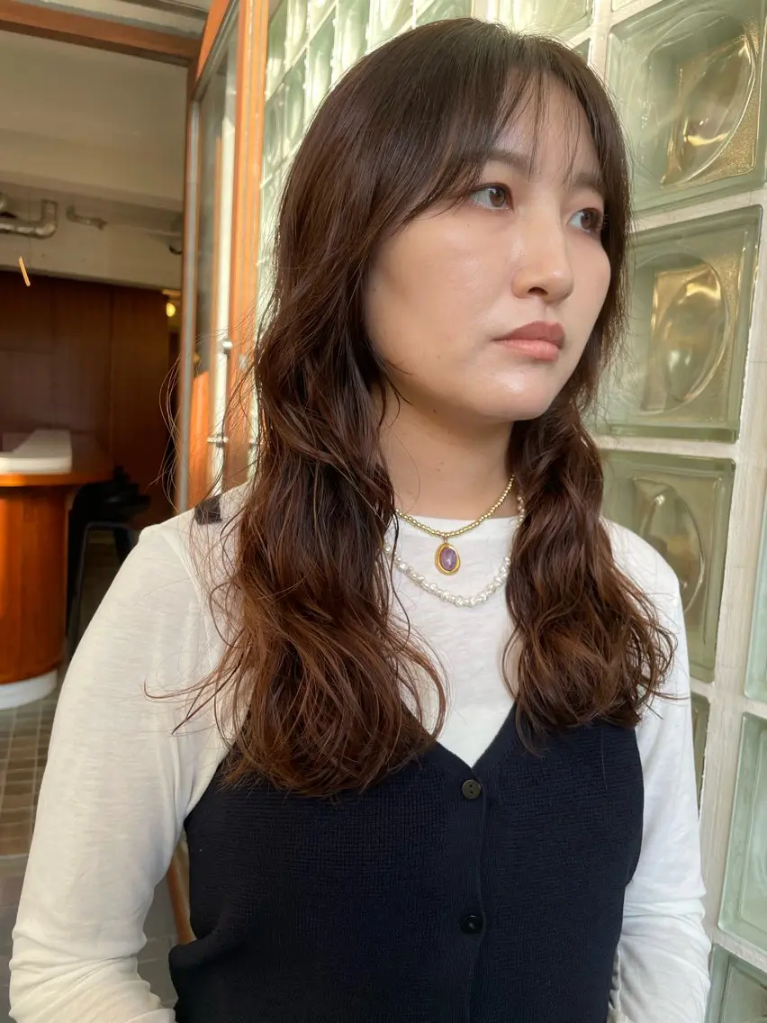 セミロング カット パーマ トリートメント 🍁ボブパーマ.レイ ヤーボブ🍁陸来のヘアスタイル