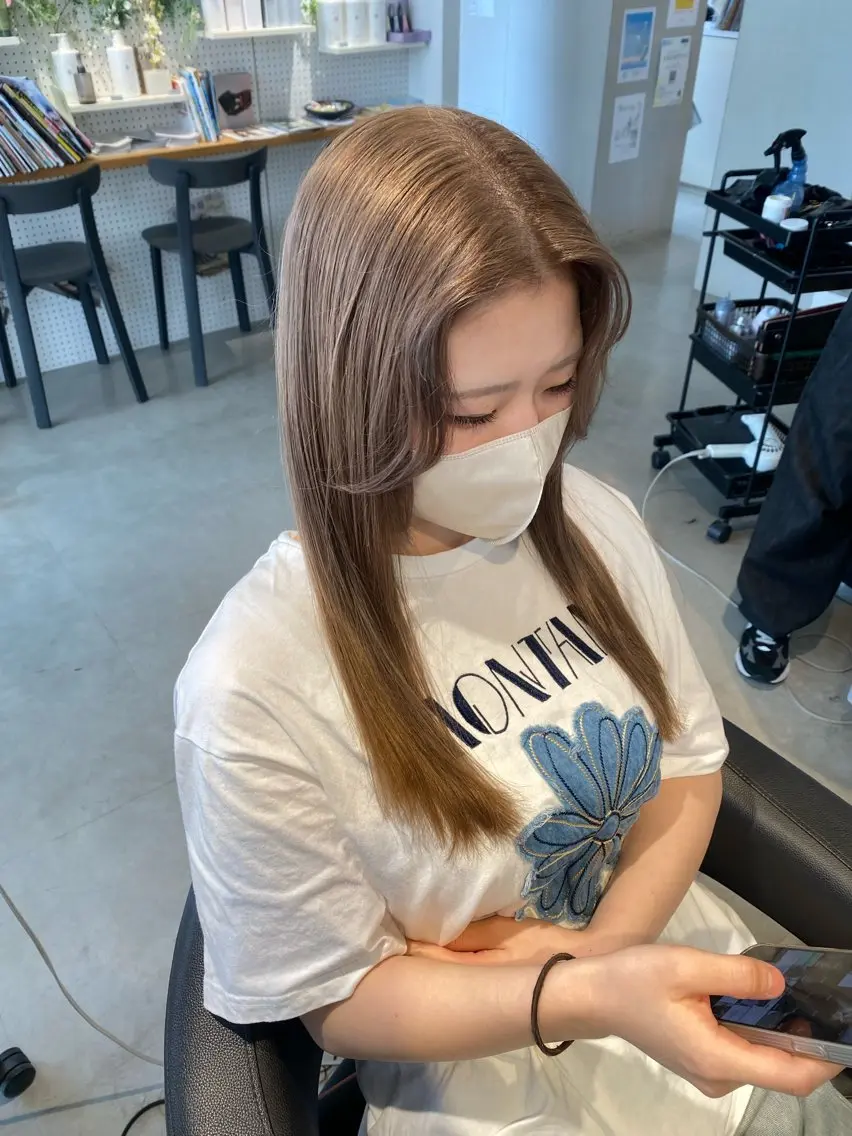 ロング カラー カット ヘアカラー APREKO 葵のヘアスタイル
