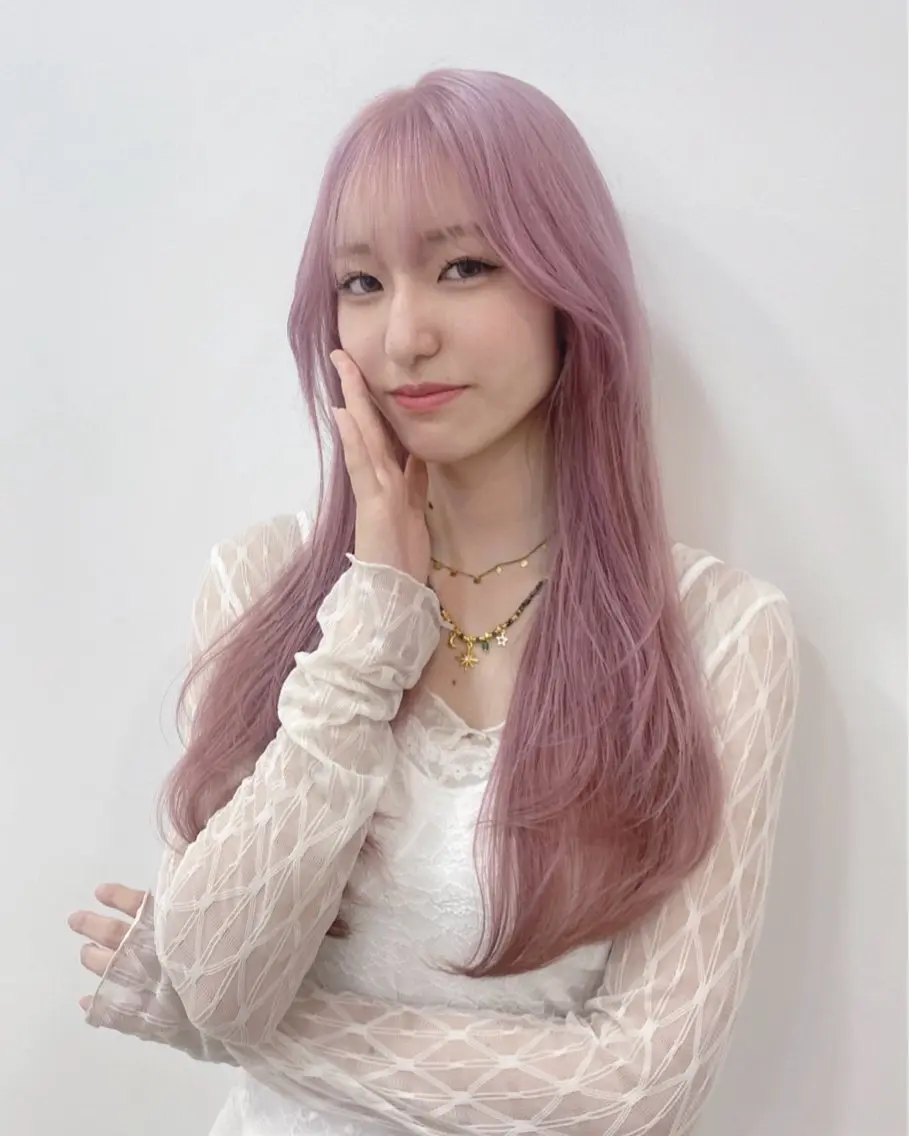 ロング カラー カット ヘアカラー 葵 韓国オタク美容師 レイヤーカットのヘアスタイル