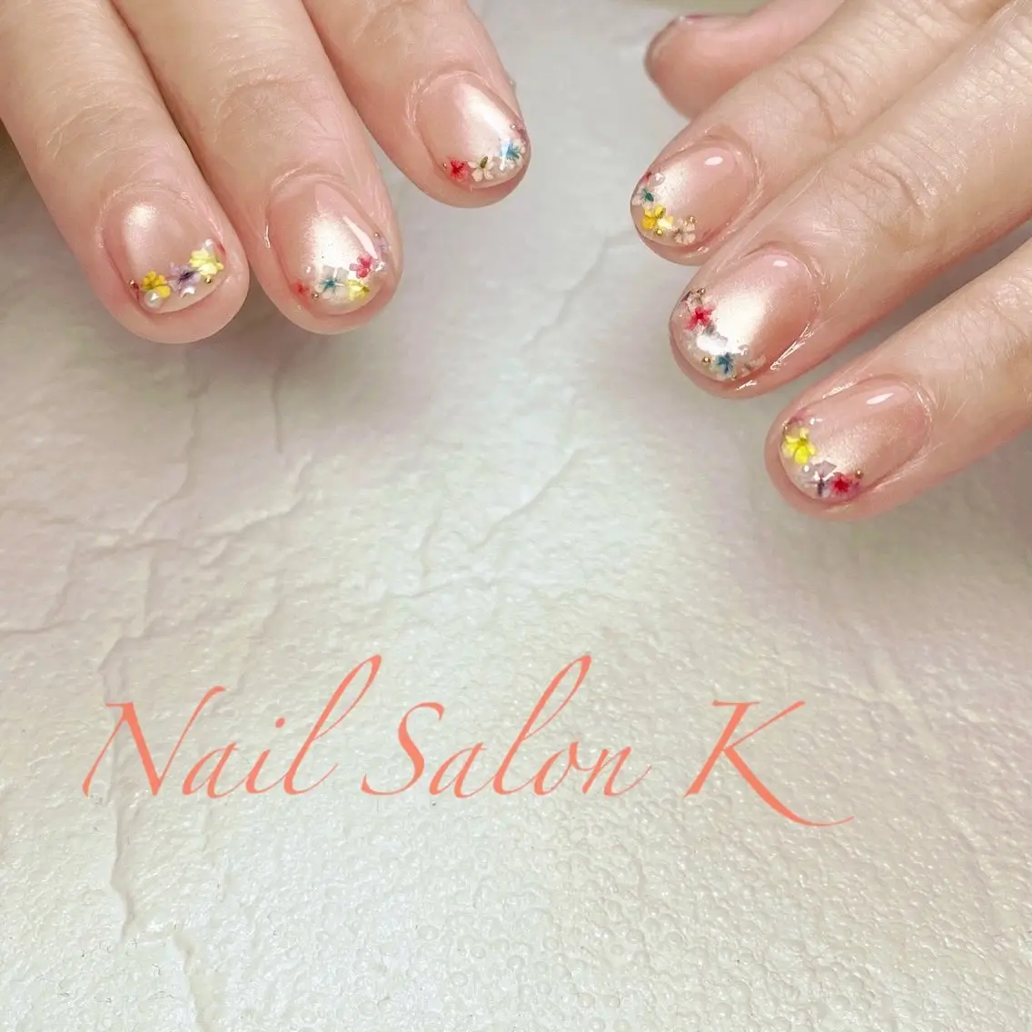 ネイル フレンチネイル マグネットネイル ハンドネイル Nail Salon K 🧸美爪育成のネイルデザイン