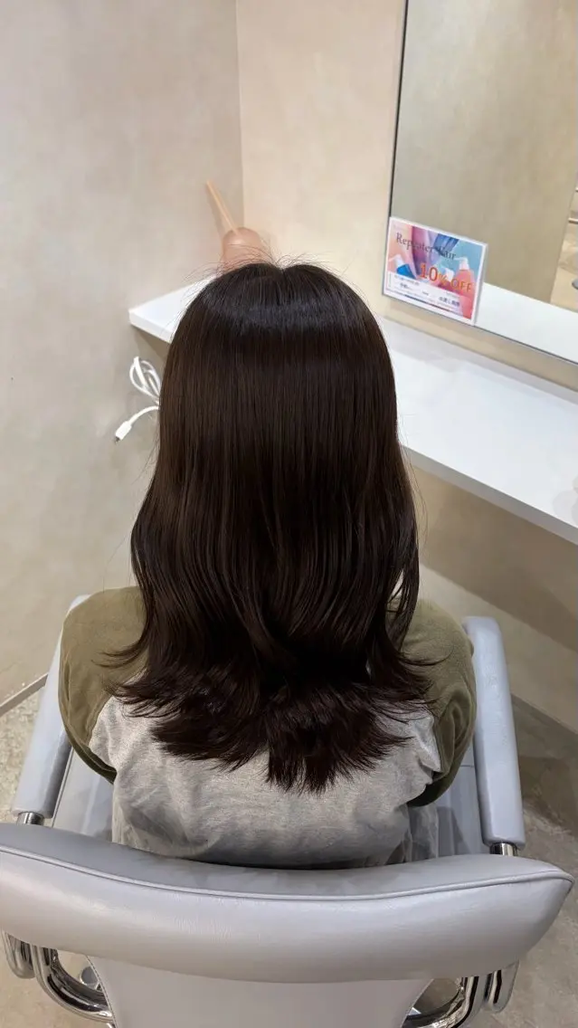 セミロング ヘアカラー モデル様大募集🎀 藤岡瑞穂のヘアスタイル
