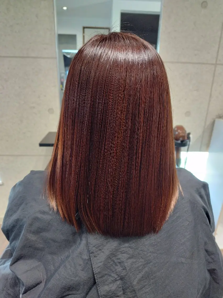 セミロング レッドブラウン ...a ゆかりのヘアスタイル