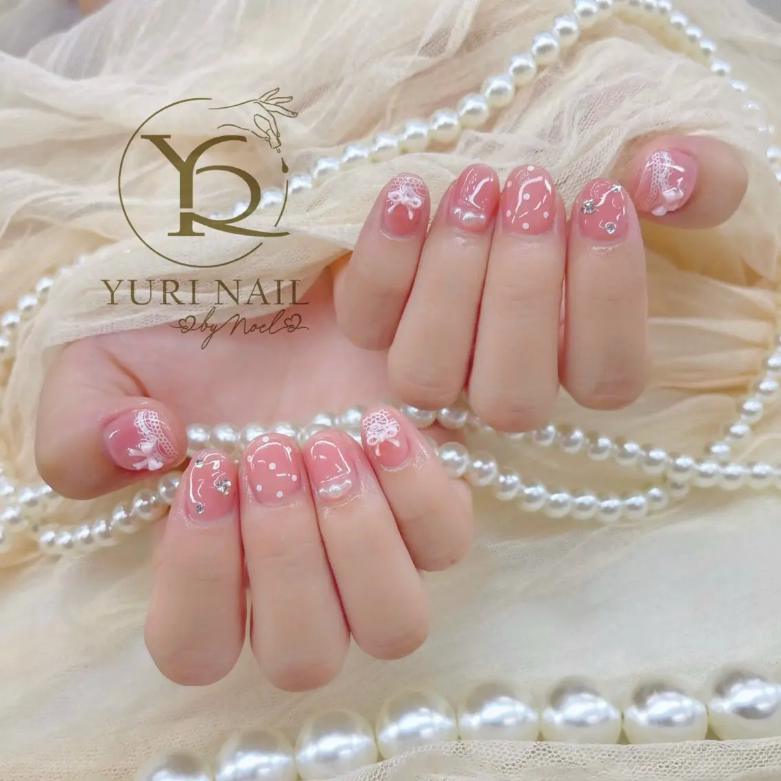ネイル オーロラネイル ブルー チークネイル フットネイル フレンチネイル ハンドネイル フットネイル ハンドケア YURI Nail Funabashiのネイルデザイン