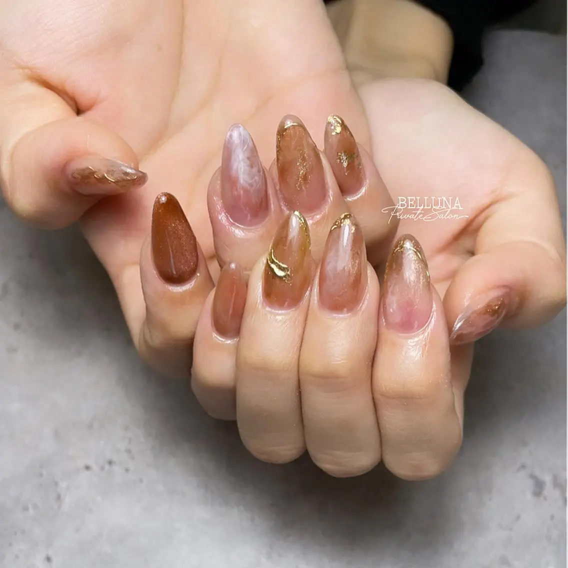 ロング ネイル BELLUNA Mizuki❤︎のネイルデザイン