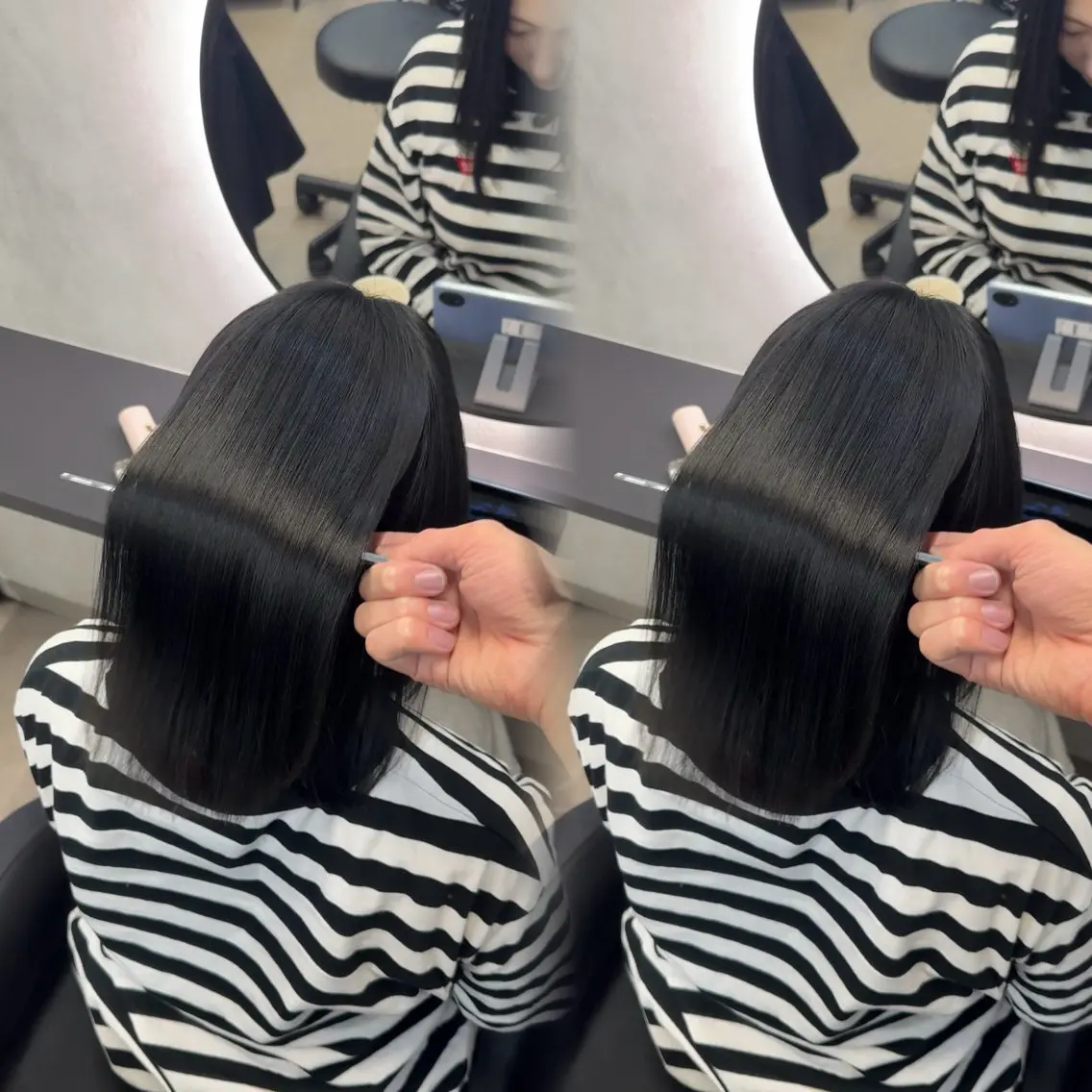 ミディアム カラー ヘアアレンジ カット ヘアカラー 縮毛矯正 トリートメント 新宿 /髪質改善/ レイヤー/ヒュウガのヘアスタイル