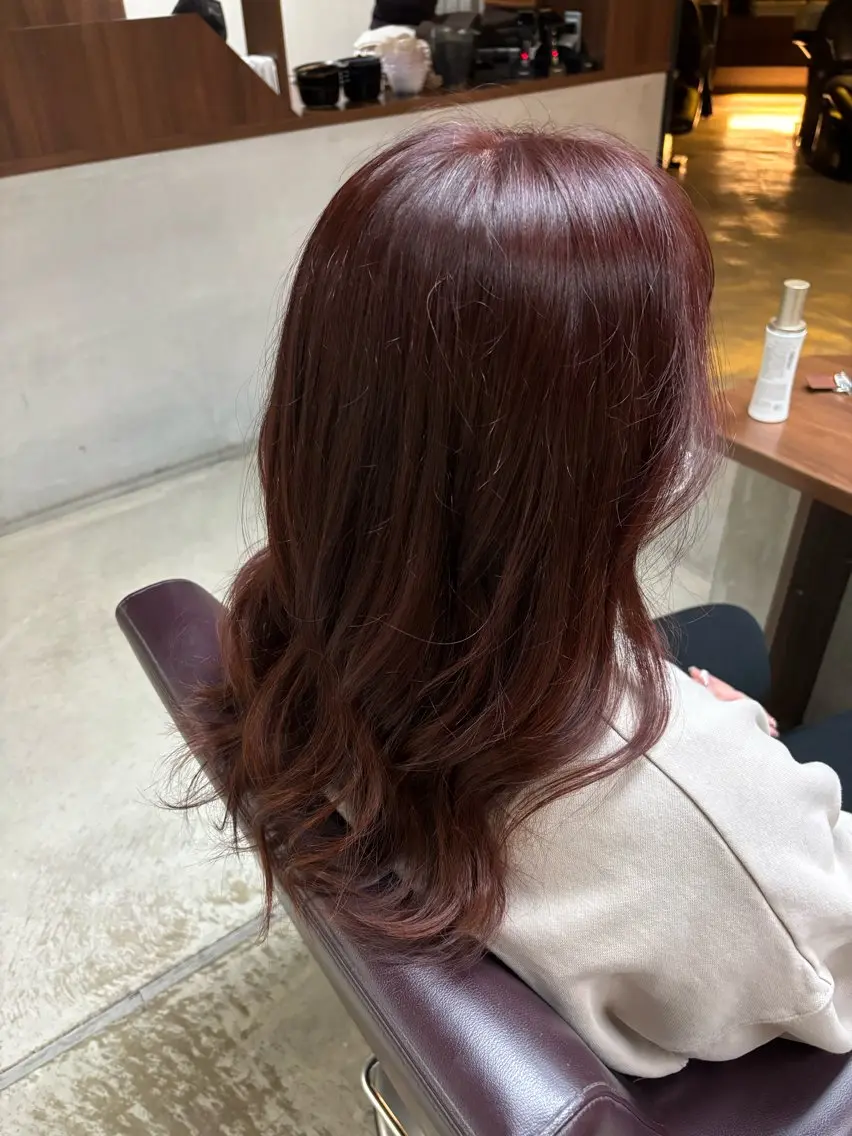ロング カラー オレンジ ピンクカラー レッドカラー ヘアカラー 古田 穂香/似合わせカラーのヘアスタイル