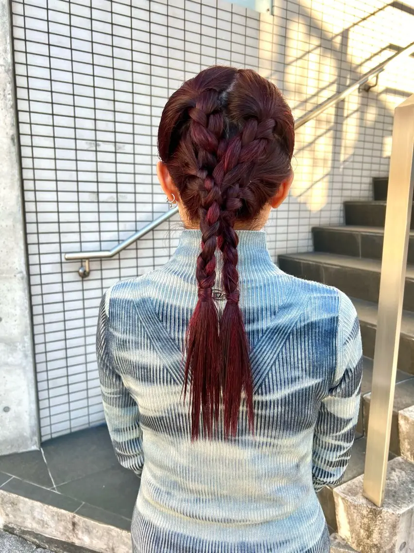 ロング カラー ヘアアレンジ ヘアカラー トリートメント 宮川 日菜子のヘアスタイル