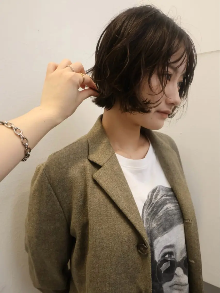 ショート ボブ カット ヘアカラー トリートメント 🍑透明感hair ・NENE🍑のヘアスタイル