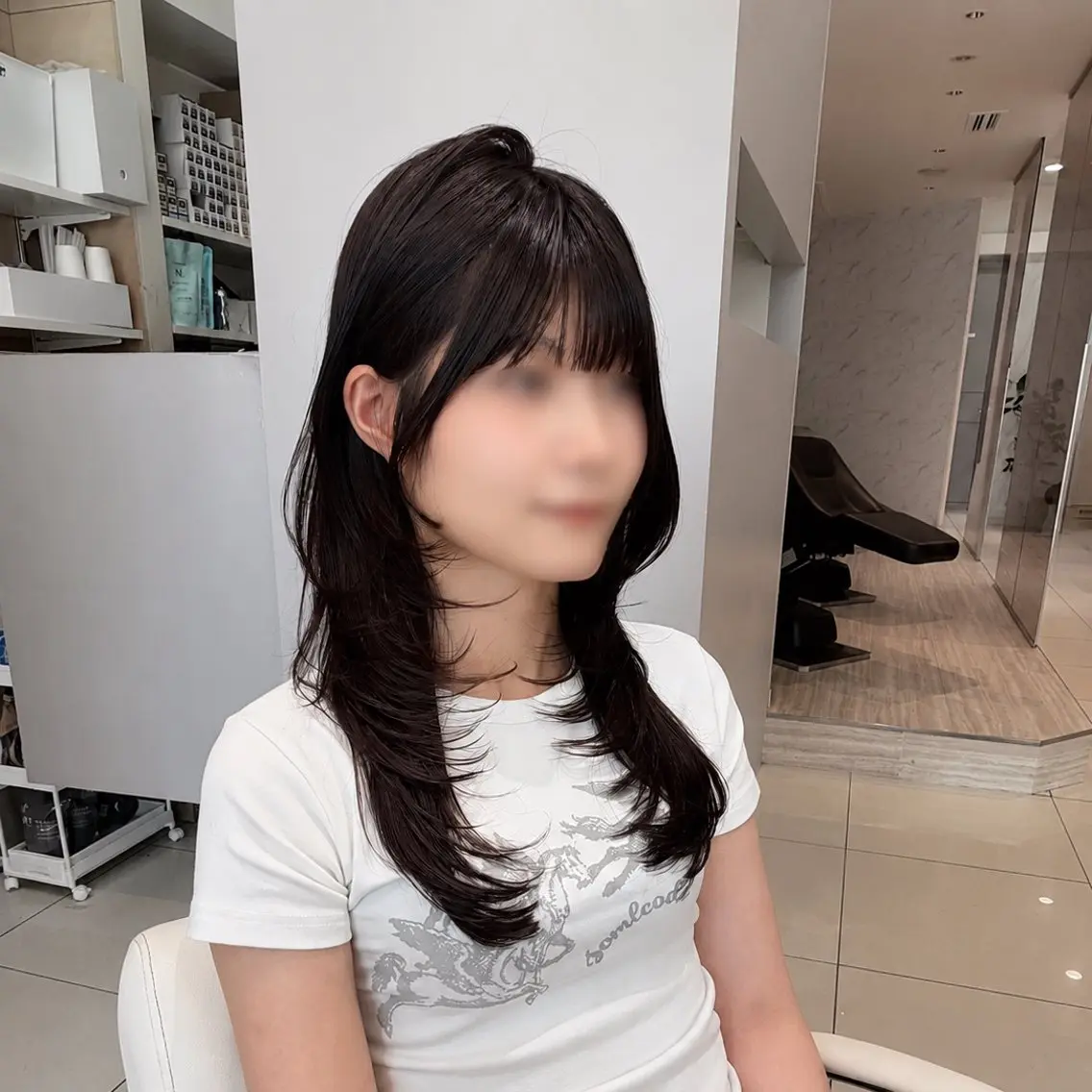 ロング カット 縮毛矯正 トリートメント 髪質改善／レイヤー ハッシュカットひなたのヘアスタイル