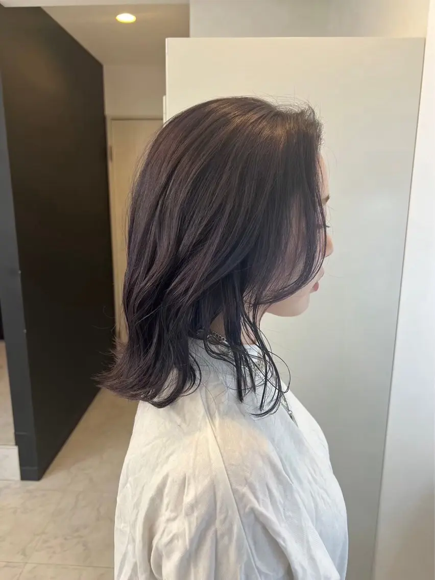 ミディアム カラー 透明感×エクステ× 前髪,顔周り そうまのヘアスタイル