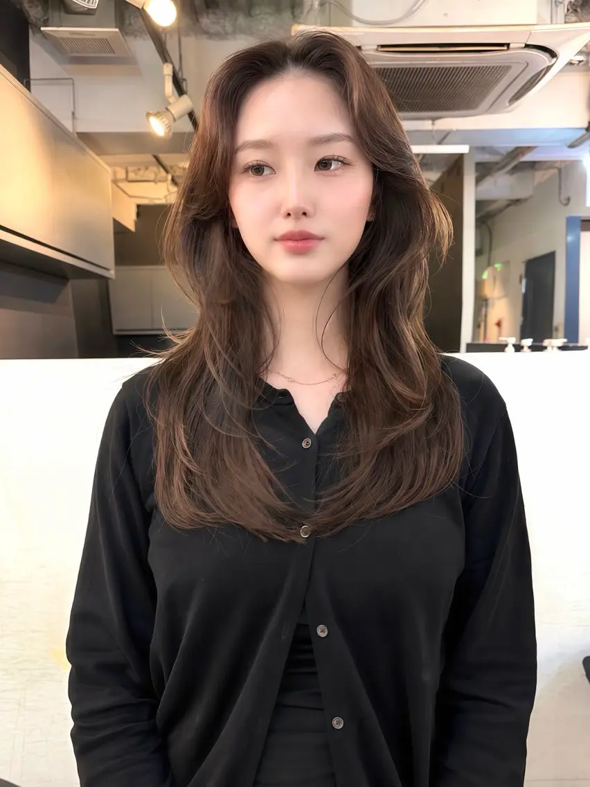 ロング カラー カット ヘアカラー トリートメント 🪡韓国レイヤー/ 艶髪カラー/菊池🪡のヘアスタイル