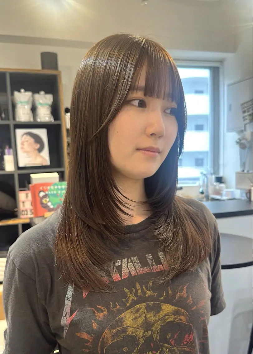 セミロング カラー カット ヘアカラー レイヤー/ハイトーン WAKANAのヘアスタイル
