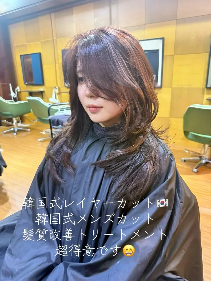 ロング 韓国風ヘア レイヤーカット Riku/三宮 三宮/髪質改善×韓国のヘアスタイル