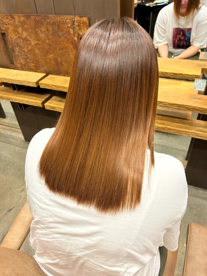 ロング 縮毛矯正 畑中 希望のヘアスタイル