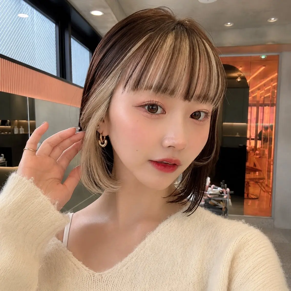ミディアム カラー ヘアカラー トリートメント 🩷小川大輔🩷 ボブ/インナーカラーのヘアスタイル