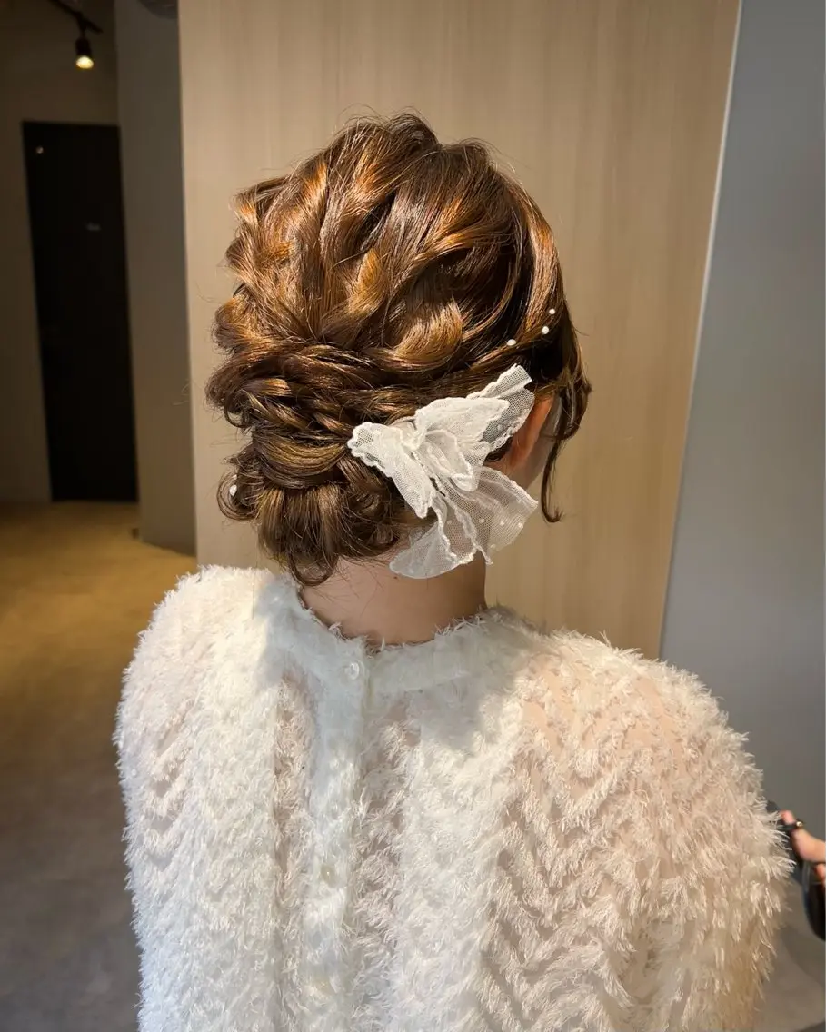 セミロング ヘアアレンジ 浴衣 ヘアセット juve.大分/ 秋月ひとはのヘアスタイル