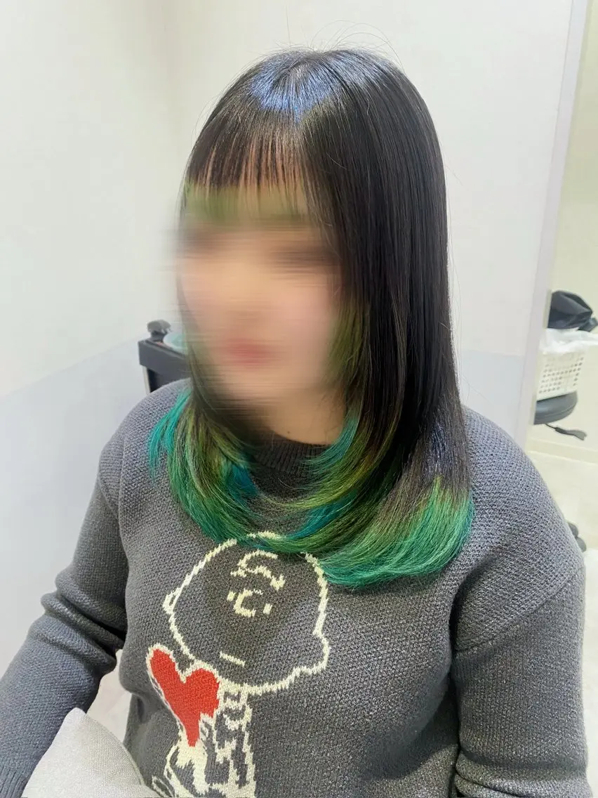 セミロング カラー ブリーチ レイヤーカット 韓国ヘア・カラー 🩵SHIZUKUのヘアスタイル