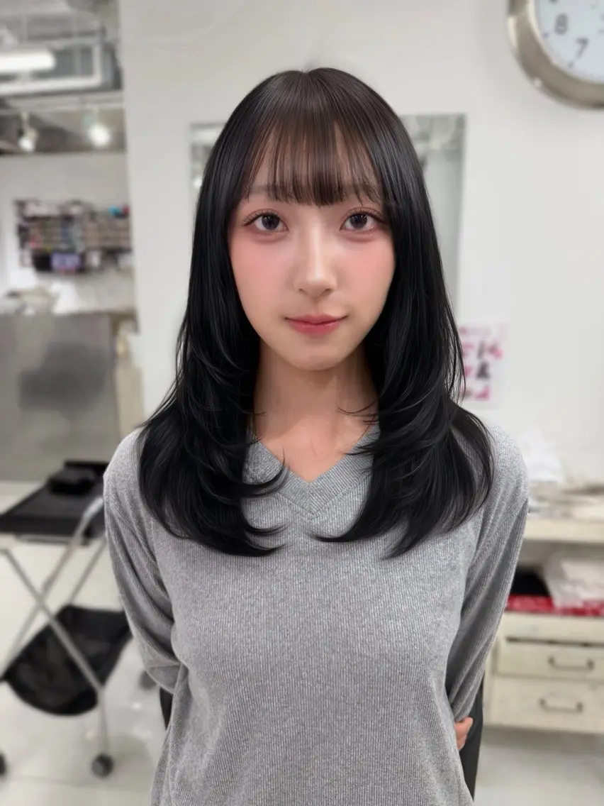 ロング カラー カット ヘアカラー 透明感カラー×韓国 ヘア  Kiraのヘアスタイル