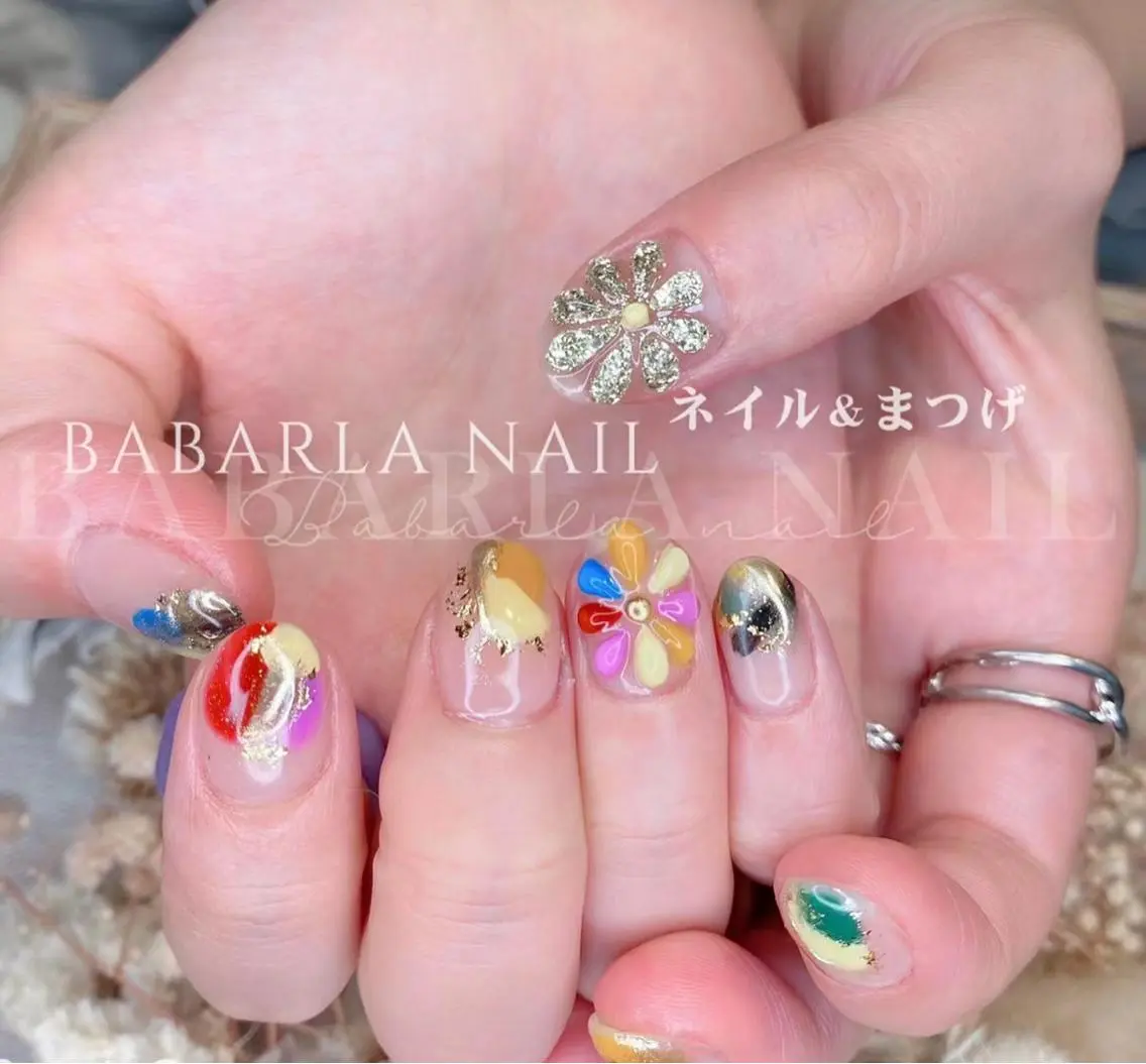 ネイル アートネイル フラワーネイル ニュアンスネイル Babarla Nailのネイルデザイン