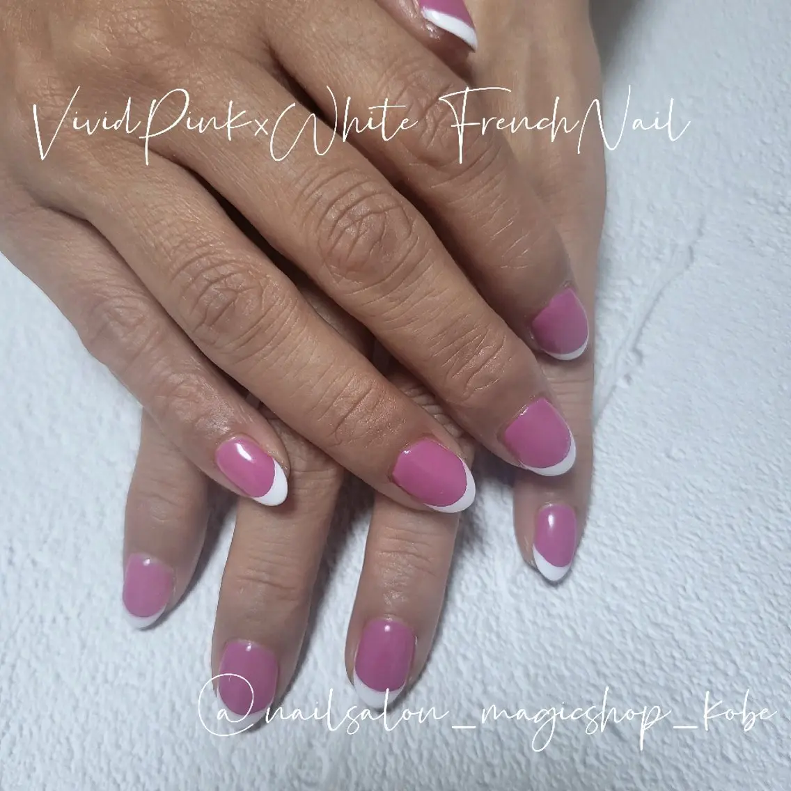 ネイル フレンチネイル ジェルネイル ピンク シンプルネイル ソフトジェル ハンドネイル Nailsalon MagicShopのネイルデザイン