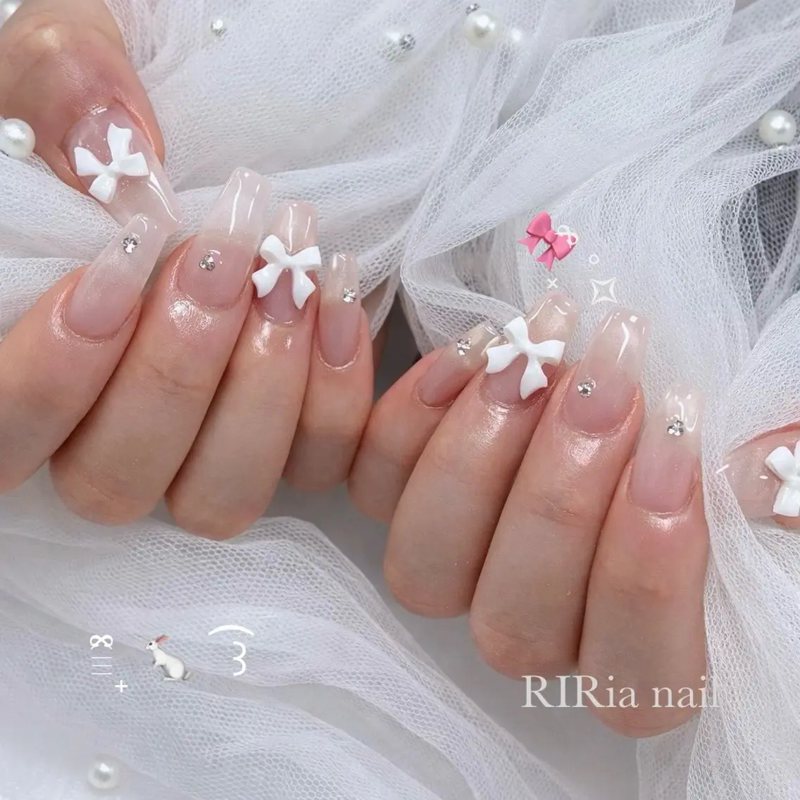 ネイル ぷっくりネイル リボン ワンホンネイル ハンドネイル 🎀RIRia nail🎀のネイルデザイン