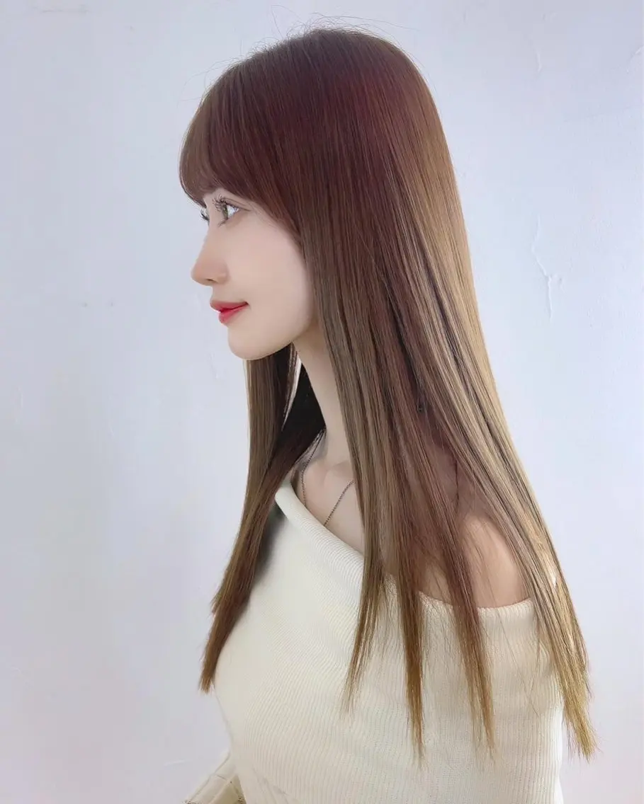 セミロング カット トリートメント 韓国✖️網紅🖤 パーマYURIYAのヘアスタイル