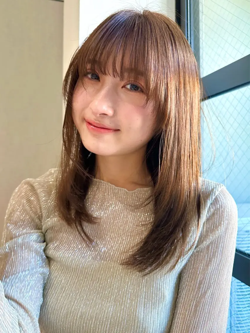 ミディアム カラー パーマ kazuki【顔周り ×レイヤーカット】のヘアスタイル