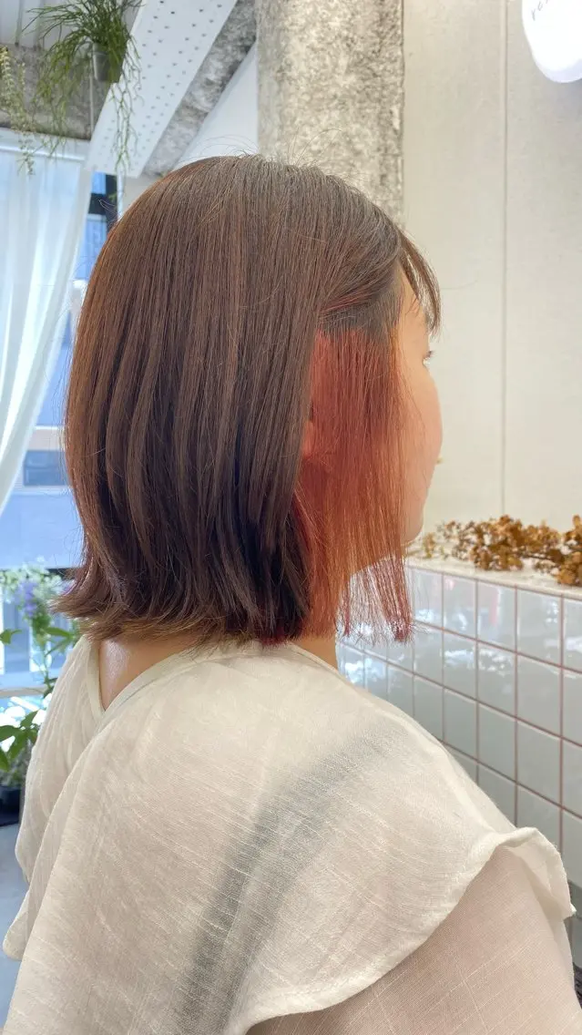 ミディアム カット ヘアカラー トリートメント 🌻花屋併設🌻濱 幸帆のヘアスタイル