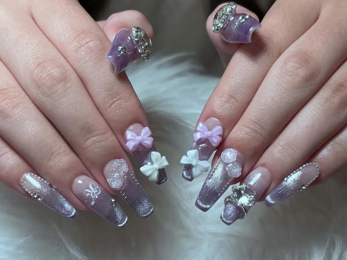 ネイル オーロラネイル 長さ出し フットネイル フレンチネイル ジェルネイル RiRi Belle Nail池袋のネイルデザイン